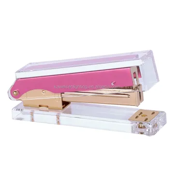 Rose Gold Acrylic Cover Stapler: Modern, Transparent & Stylish Office Stationery