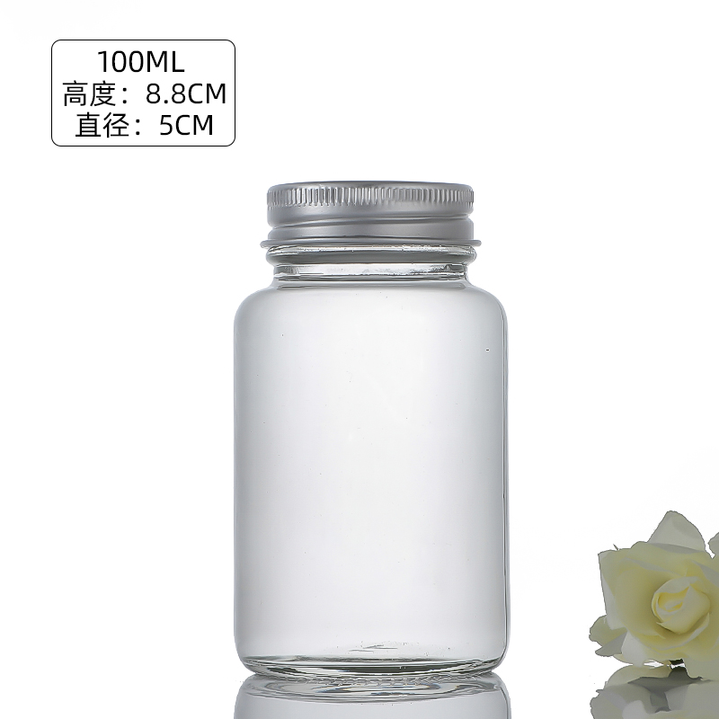 100ml Frosted Round Glass Bottles