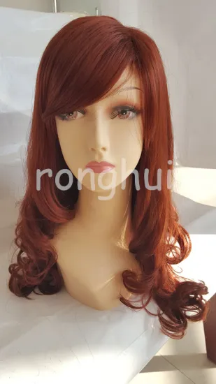 Hot sale orange red color 30 human hair wig for white people