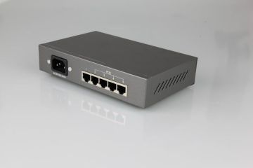 54v Dc 65w 5 Port Poe Ethernet Switch 10m / 100m Desktop Steel Case