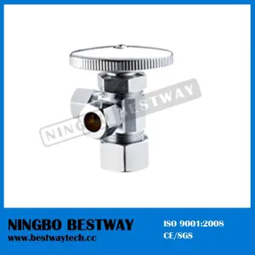 brass chromed angle valve for south america with oval knurled handle