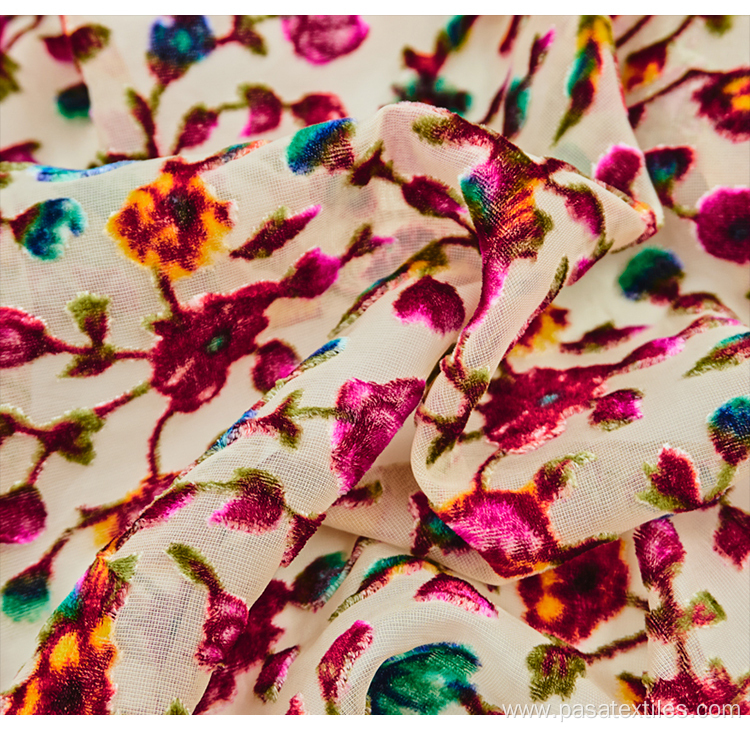 floral print fabric for dress 2021 2022 fabric animal print velvet burnout fabric