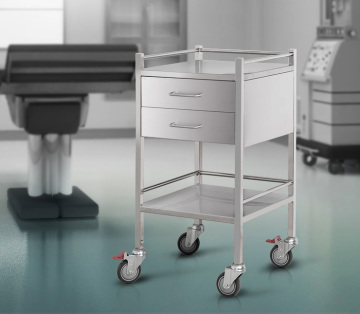 Medical treatment cart with drawer,stainless steel hospital treatment trolley