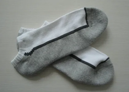 Autumn / Spring Sports Wool Ankle Socks , White / Black Athletic Sox