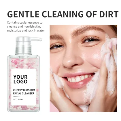 Customized New Brand Mild Non-Irritating Collagen Cherry Blossom Facial Cleanser