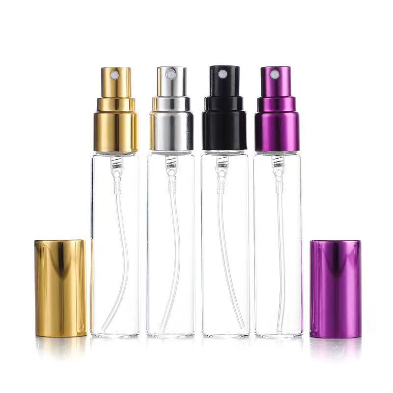 Boutelles de pompe à parfum en verre en gros Mini Verre Pumple de pulvérisation 1 ml 2 ml 5 ml 10 ml pour le contenant d'huile de parfum de soins personnels