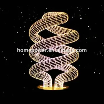 High Quality 3D Led Night Lamp with Solid Wood Base
