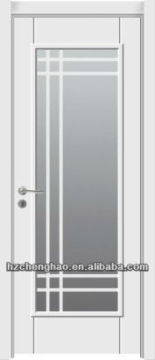 White interior pvc glass wooden door for kitchen