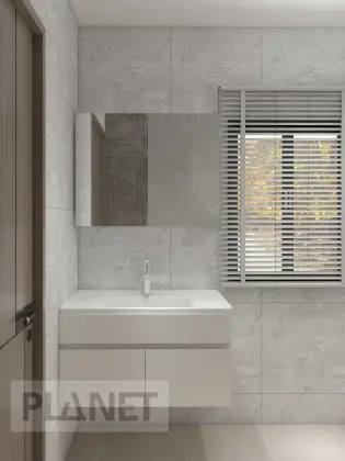 Custom Modern Bathroom Vanity & Mirror Full Set