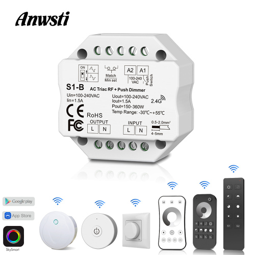 Wifi LED Dimmer 220V RF 2.4G Wireless Remote Smart Wifi Control 110V 230V 220V AC Triac Dimmer Switch for LED Light Bulb Lamps