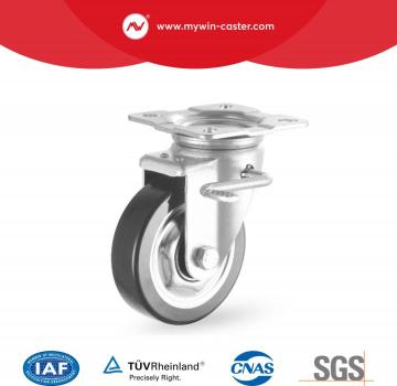 2.5"Janpanese Heavy duty Zinc Coating Top Plate Axle Brake Rubber Double Ball Bearing Caster Wheel