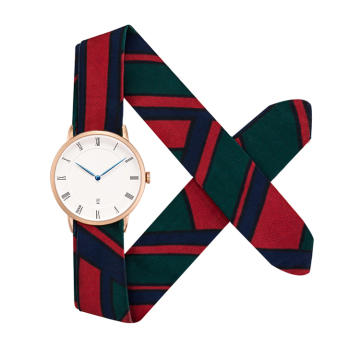 White Face Watch with Fabric Band for Girls