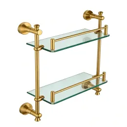 Classic double layer bathroom storage shelf