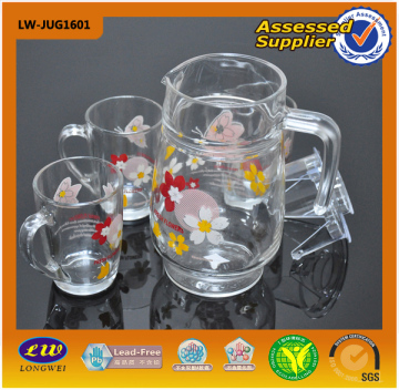 Glass Jug with Glass Cup Water Set