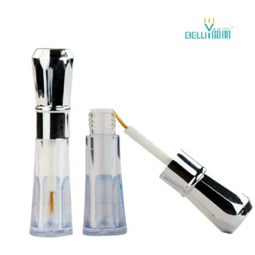Crown lid transparent plastic lip gloss tube for cosmetics packaging