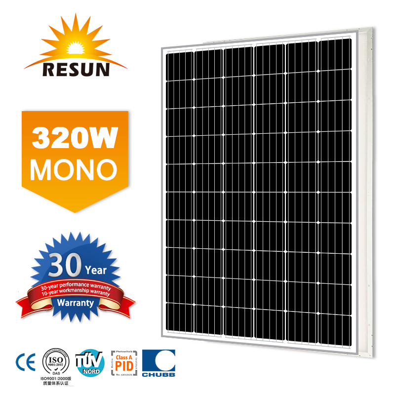 Resun 320W لوحة شمسية أحادية المعتمدة