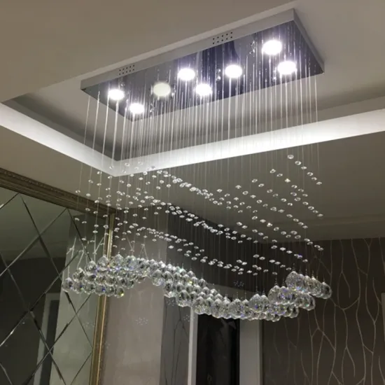 Luxury American Style LED Light Bead Crystal Curtain Ceiling Lights for Home, Bar, and Restaurant Decor
