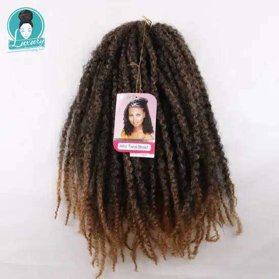 18inch 100grams cheap Ombre Marley Braids Hair Crochet Afro Kinky Curly Synthetic Braiding Hair Crochet Twist Braids