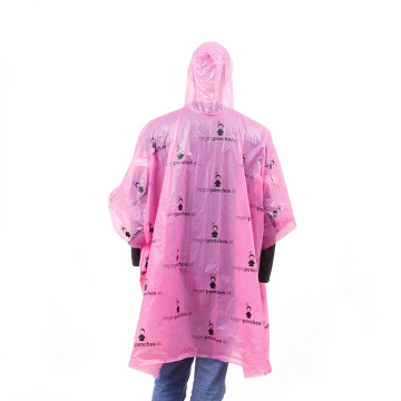 Plastic PLA degradable waterproof rain poncho with print