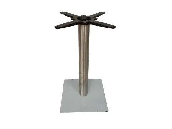 square S.S Table Base with Adjustable Feet and Brushed Effect