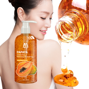 MIDUO Factory OEM Wholesale 500ML Hyaluronic Acid Moisturizer Anti-Bacterial All-Natural Papaya Perfume Refreshing Shower Gel