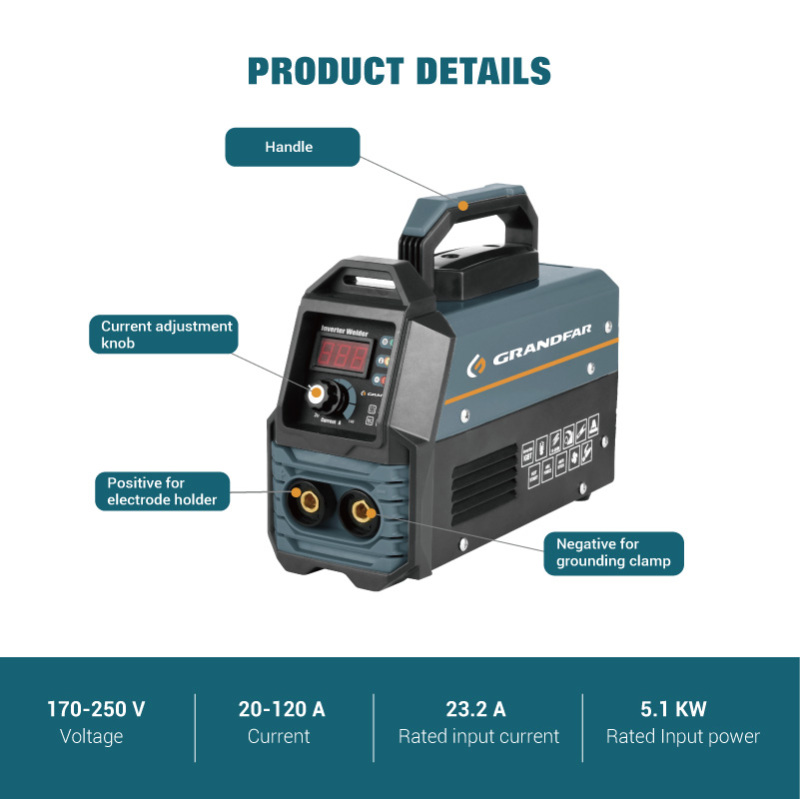 High Efficient Mini Inverter MMA Welder - GRANDFAR ARC 200A Welding Machine