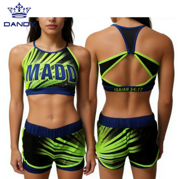 Fashion pattern sexy sport bra cheerleading uniforms
