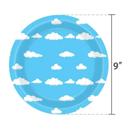Custom Cloud Theme Party Decoration and Tableware Set for Kids' Birthday: 118 Pieces Sky Cloud Party Supplies