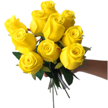 Artificial Single Stem PU Roses in Multiple Colors