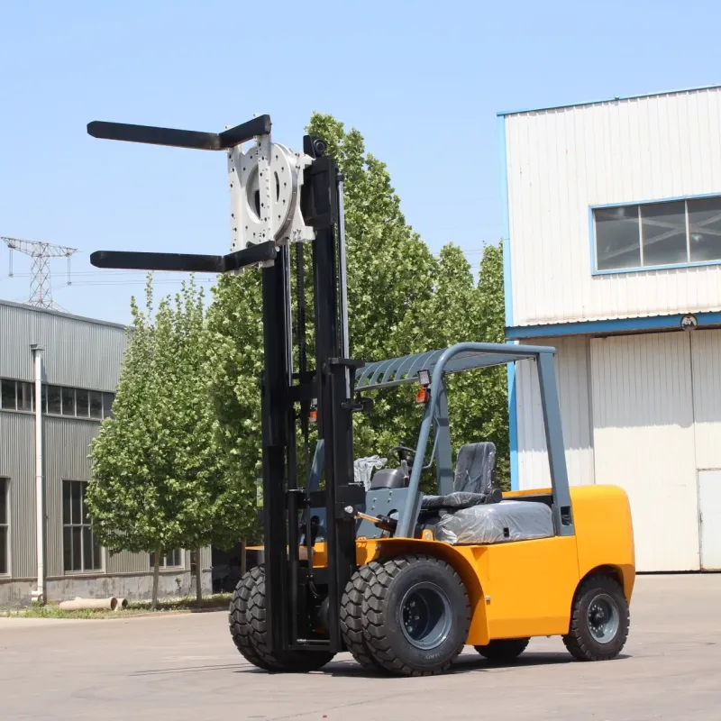 Heavy-Duty 4.0t-5.0t Diesel Forklift with Rotating Forks Attachment