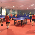 la competizione professionale al coperto usa il pavimento da ping pong