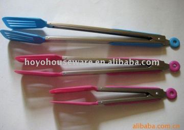 stainless steel handle with silica cake tongs