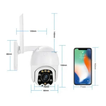1080P Wireless Bullet Outdoor Camera with Two-Way Audio and 128GB SD Card Support - CM03