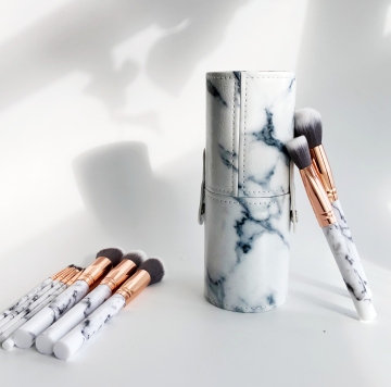 Hot Selling 10pcs Rose Gold Fiber Blush Brush with Custom Logo