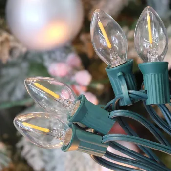 Customized UK 25FT 25 Lights C7 Ceramic Multicolor Incandescent Outdoor String Lights