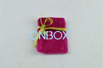 Lovely Pink velvet gift pouch with satin bow tier for jewel