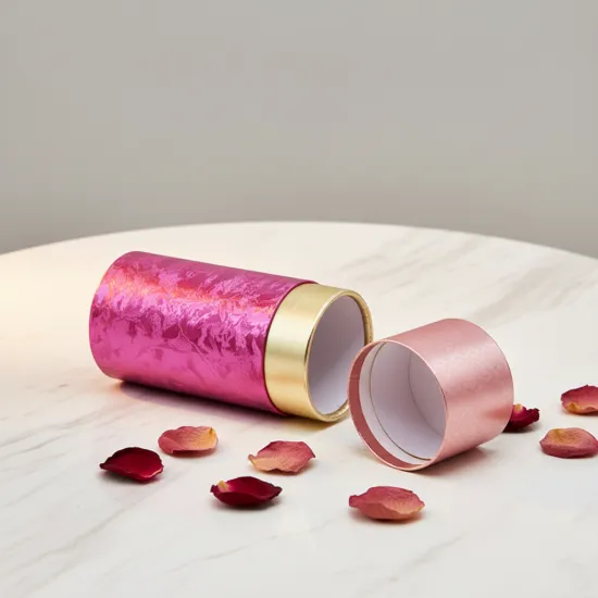 Paper Tube Gift Box with Reflective Surface Design