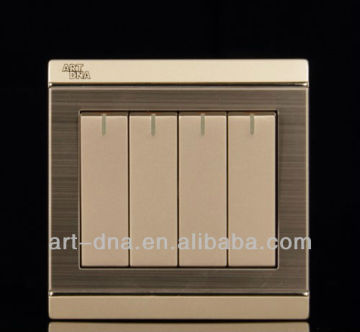 10A 4 gang matal face electrical modern light switch factory supply