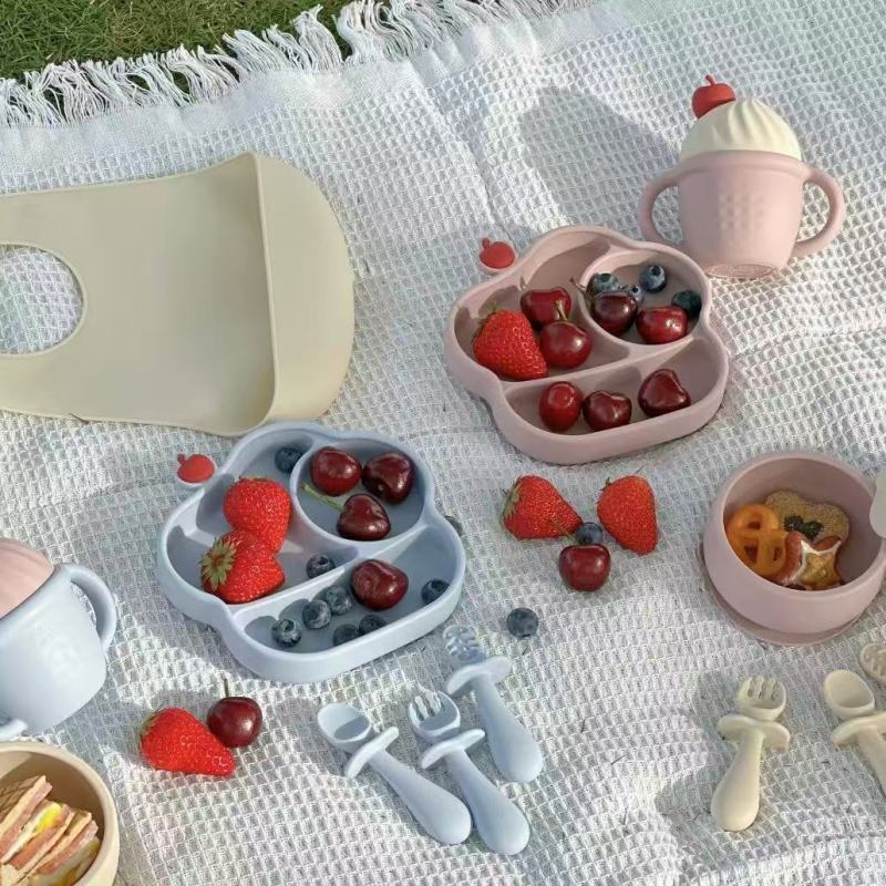 Soft Pastel Kids Tableware with Cute Utensils