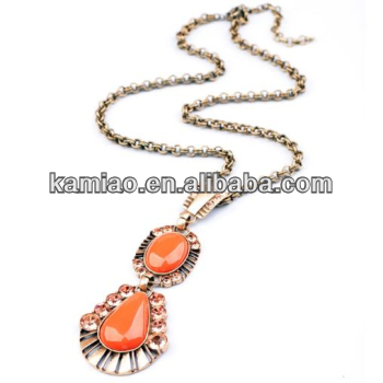 ladies 2014 sweater jewelry vintage water drop bead necklaces from india