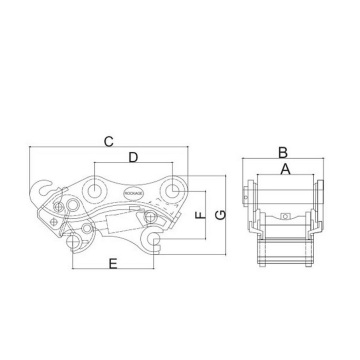 Bộ phận ghép nối nhanh máy xúc