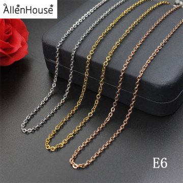 Factory Price Cool Gold and Rose Gold Jewelry Thin Long Link Stainless Steel Necklace Chains for Making
