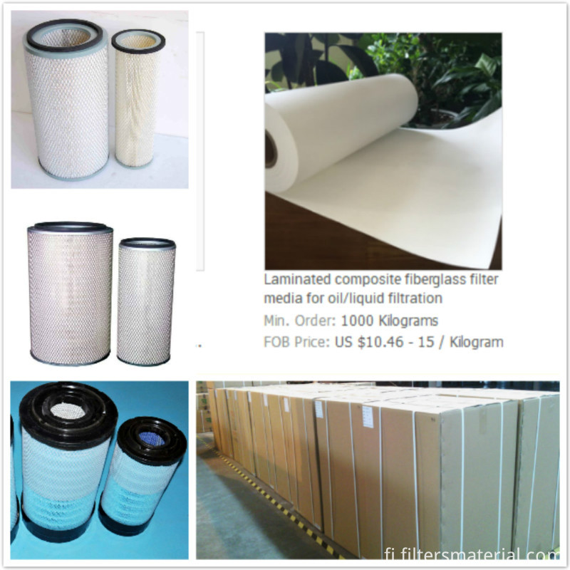 Composite fiberglass filter media for oiland liquid filtration