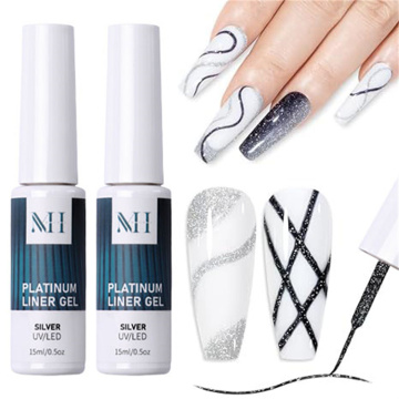 Nail Art Gel Liner, 8/18 Colors High Density Platinum Glue for Unhas