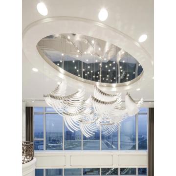 Luxury Led Crystal Large Chandeliers For High Ceilings
