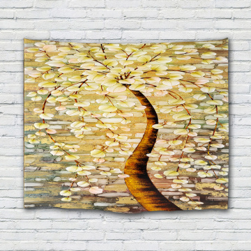 Yellow Ginkgo Tree Tapestry Oil Painting Wall Hanging Psychedelic Forest Tapestry for Livingroom Bedroom Home Dorm Decor