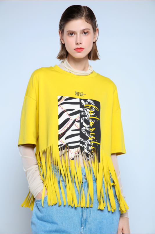 CROPPED T-SHIRT ROUND NECK SHORT SLEEVES
