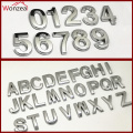 5cm/7cm 0123456789ABC-Z Modern Silver Color Plaque Number House Letter Hotel Door Address Digits Sticker Plate Sign ABS plastic