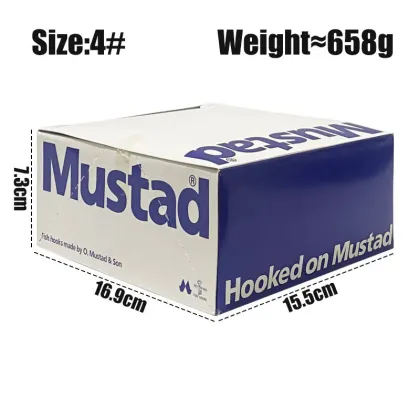 High-Quality Mustad Treble Fishing Hooks - 1000pcs/Box 4# 12# Tin Plated Treble Hooks