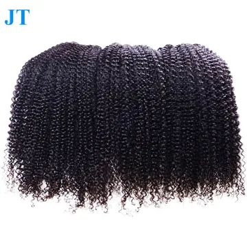 Kinky Baby Curly Indian Human Hair Bulk Crochet Braids With Human Hair Lace Frontal Closure 13X4